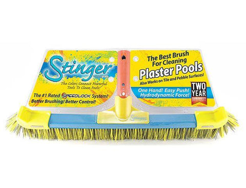 18" Stinger Plaster Brush 50% Grit & 50% Yellow Bristle | BR4018C - Benchmark Pool Supply