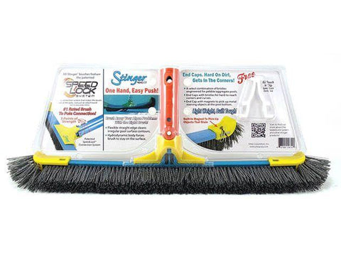 18" Stinger Pebble Brush Grit Bristle | BR4018G - Benchmark Pool Supply