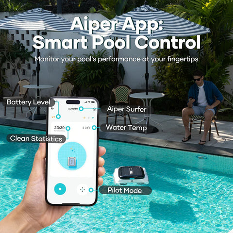 Aiper Surfer M1 – Solar Powered Robotic Pool Surface Skimmer